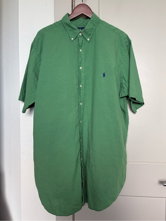Ralph Lauren Other - RALPH LAUREN GREEN LINEN SHORT SLEEVE BUTTON DOWN MENS XLT